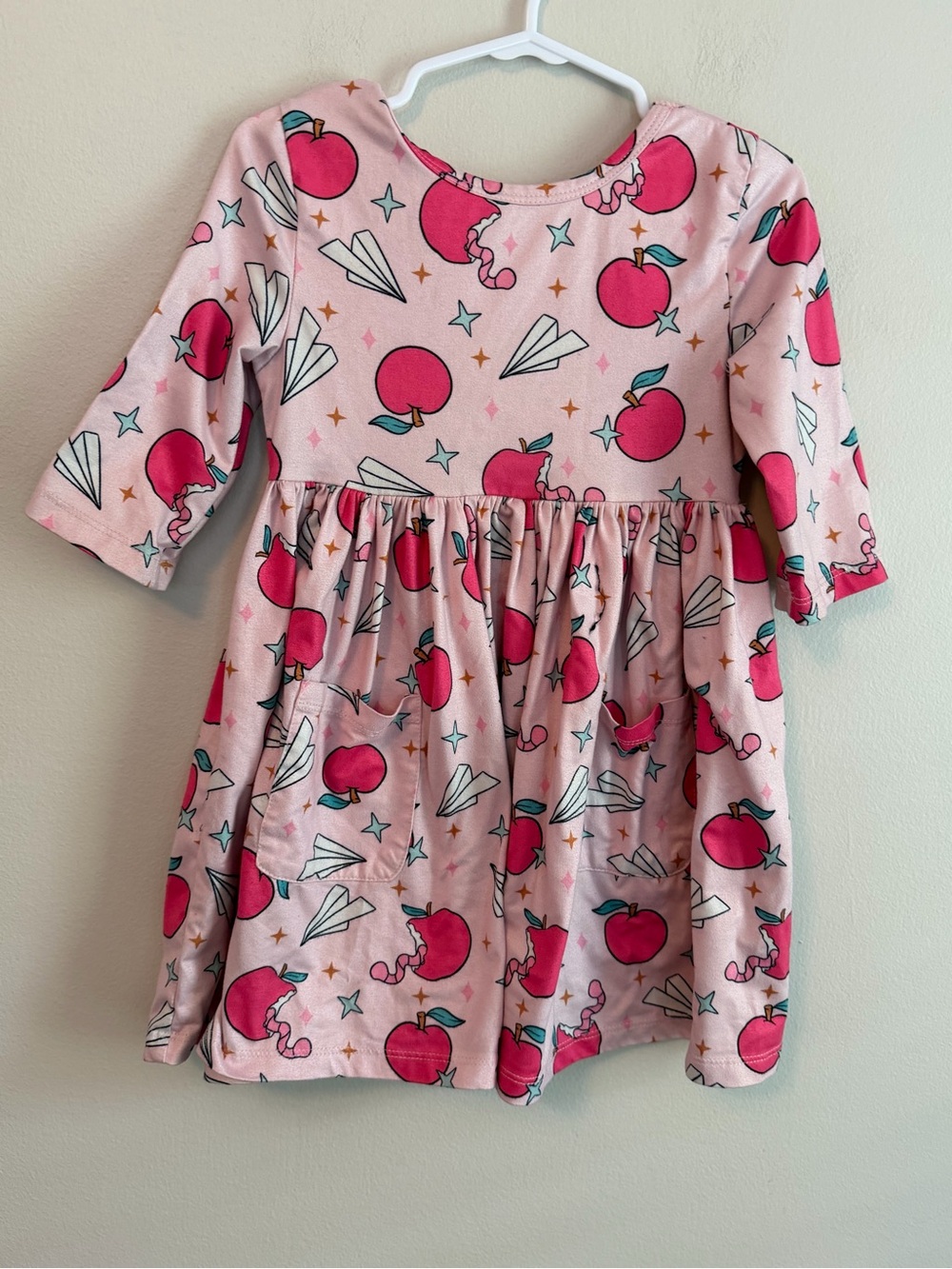 Mila & Rose Pink Apple Print Dress